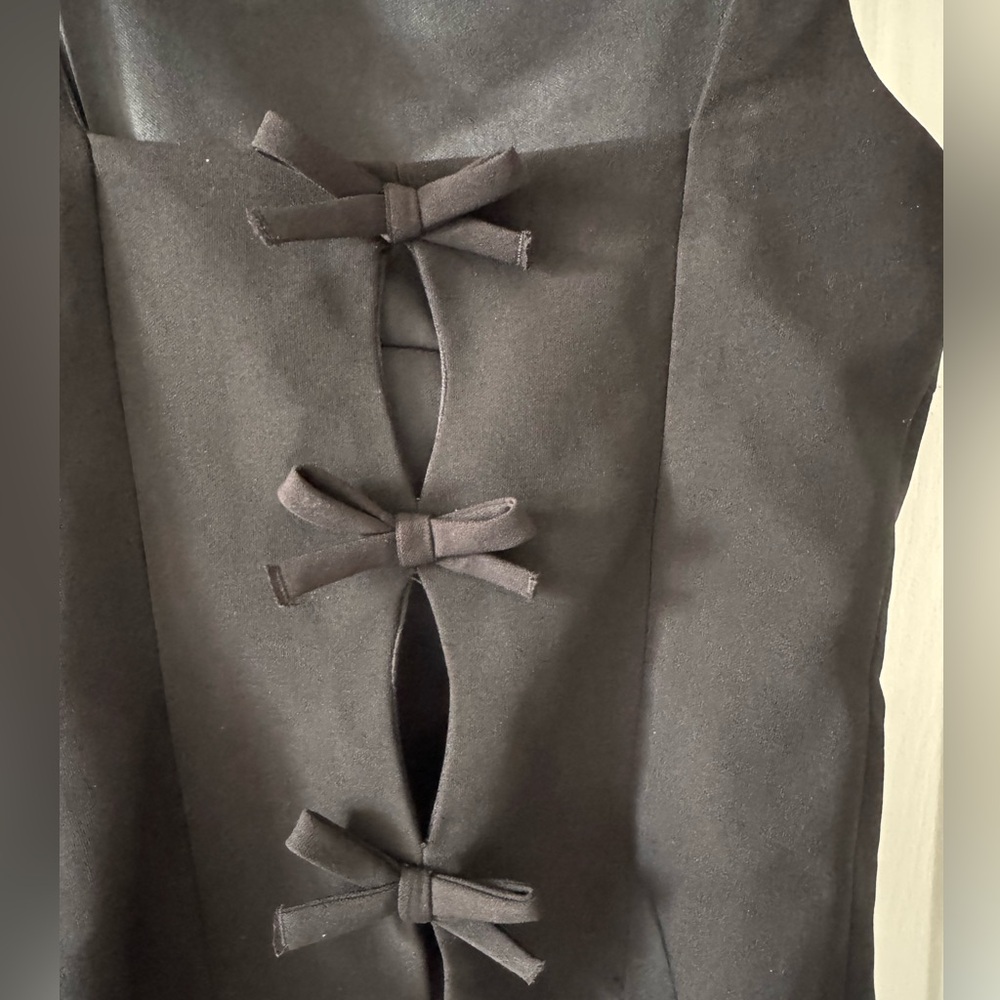 Zara Black Square-Neck Camisole w/ adorable back, side zip NWT - Picture 6 of 7